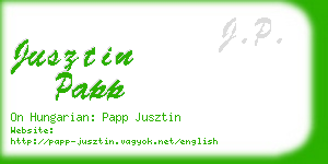 jusztin papp business card